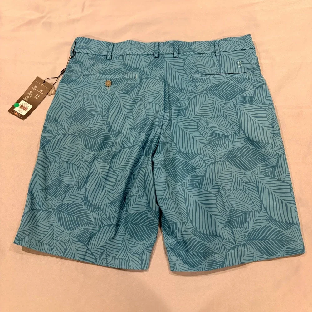 Walter Hagen Mens Perfect 11 Leaves Print Golf Shorts Teal 36 MGA14156